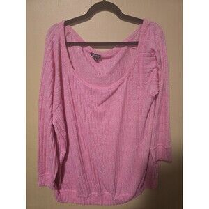 Torrid Tunic Sweater Plus Size 4 Pink Cold Shoulder Knit Pullover Sweater Top